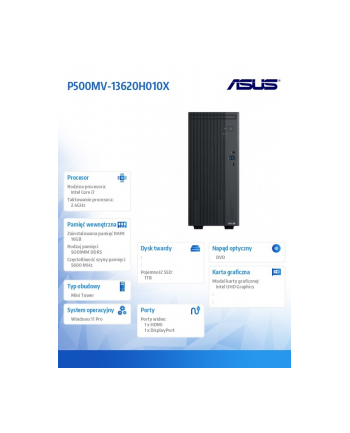 asus Komputer P500MV-13620H010X i7-13620H 16GB/1TB