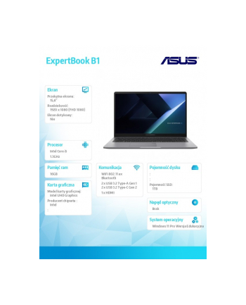 asus Notebook B1503CVA-S72592XA i5 1334U 16GB/1TB/W11 edu