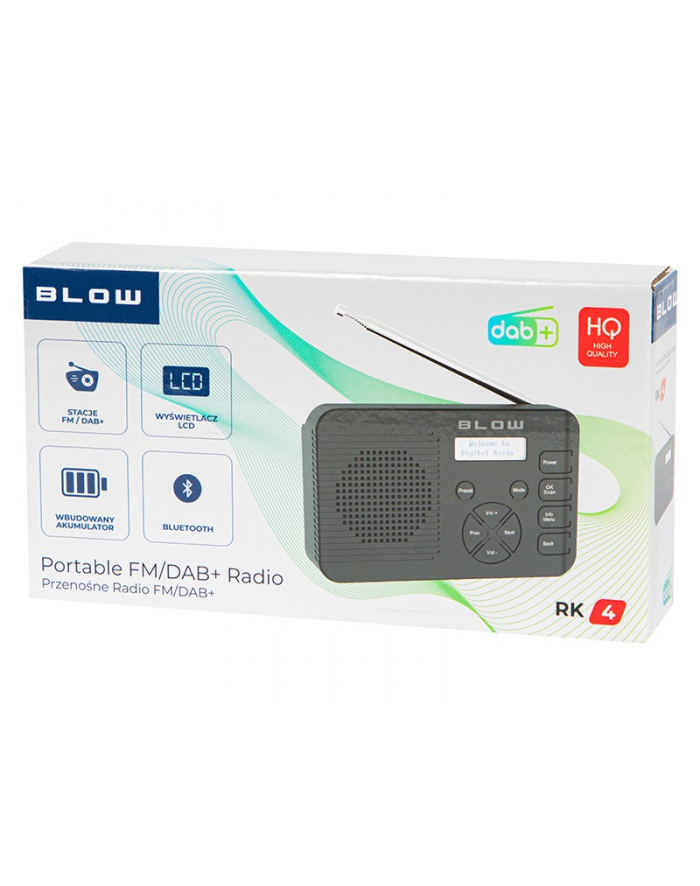blow Radio przenośne RK4 BT FM/DAB+ kuchenne, czarne główny