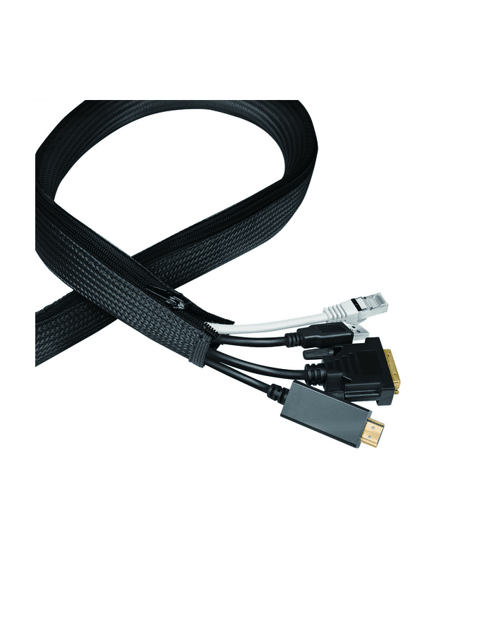LOGILINK KAB0082 Organizer kablowy z zamkiem błyskawicznym poliester średnica zewnętrzna 30 mm czarny 5m główny