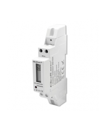 Miernik zużycia energii Qoltec na szynę DIN | Jednofazowy elektroniczny licznik | 230V | 30A | LCD | 1P