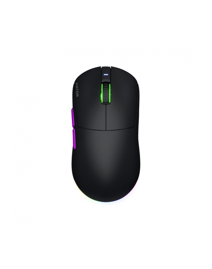 Mysz bezprzewodowa Hator QUASAR 3 ULTRA HTM770 8K optyczna 30000dpi 2.4 GHz + Bluetooth AKUMULATOR 6 przycisków Gaming RGB PixArt PAW 3950 czarna główny