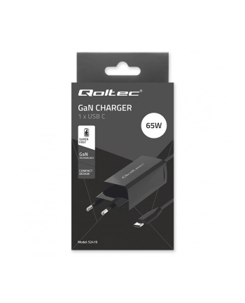 qoltec Ładowarka sieciowa 65W GaN | 5-20V | 3-3.25A | USB-C 3.1