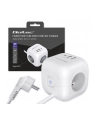 qoltec Kostka zasilająca przedłużacz 6w1 z podświetlanym włącznikiem |  3x AC | 2x USB | 1x USB-C PD 20W | biała | kabel 2m - nr 4