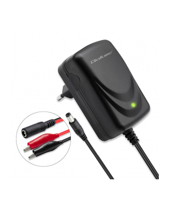 Ładowarka do akumulatora Qoltec AGM GEL STD 12V | 1.5A | Prostownik z sygnalizatorem LED