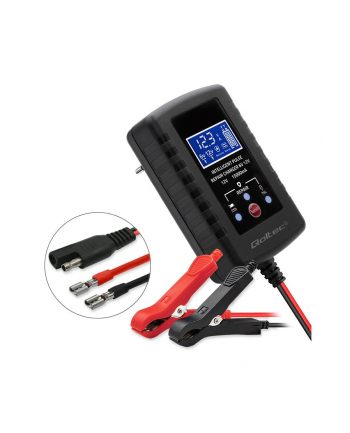 Ładowarka do akumulatora Qoltec AGM GEL STD 6V/12V | 2A | Prostownik z funkcją naprawy i wyświetlaczem LED