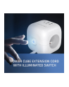 qoltec Kostka zasilająca przedłużacz 6w1 z podświetlanym włącznikiem |  3x AC | 2x USB | 1x USB-C PD 20W | biała | kabel 2m - nr 12