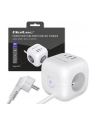qoltec Kostka zasilająca przedłużacz 6w1 z podświetlanym włącznikiem |  3x AC | 2x USB | 1x USB-C PD 20W | biała | kabel 2m - nr 4