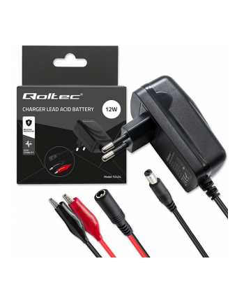 qoltec Automatyczna ładowarka do akumulatora AGM GEL STD 12V | 1.5A |  Prostownik z sygnalizatorem LED
