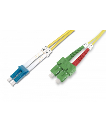 digitus Światłowodowy kabel krosowy (patch cord) jednomodowy SC APC/LC dplx, SM 9/125, OS2, LSOH, 3m, żółty nr 2