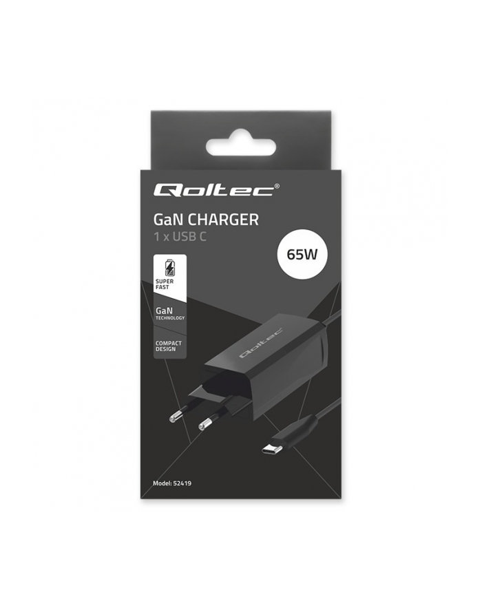 qoltec Ładowarka sieciowa 65W GaN | 5-20V | 3-3.25A | USB-C 3.1 główny