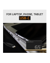 qoltec Ładowarka sieciowa 65W GaN Super Fast SLIM | PD | 5-20V | 3.25A |USB-C 3.1 | Laptop | MacBook | Smartfon | +kabel - nr 11