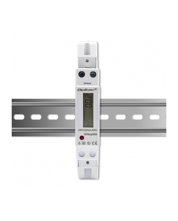 qoltec Jednofazowy elektroniczny licznik | miernik zużycia energii na  szynę DIN | 230V | 30A | LCD | 1P
