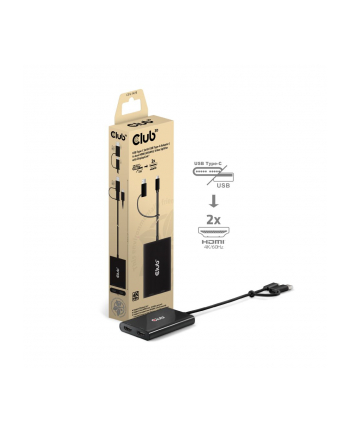 Club 3D Adapter AV Club3D Adapter USB-C (USB A Adapter) > 2x HDMI 4K@60Hz St/Bu retail