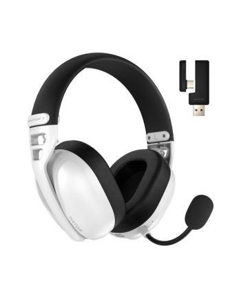 Słuchawki z mikrofonem Hator HYPERPUNK 3 ESH16 Gaming bezprzewodowe Bluetooth + RF 2.4GHz Hi-Res ANC białe nr 2