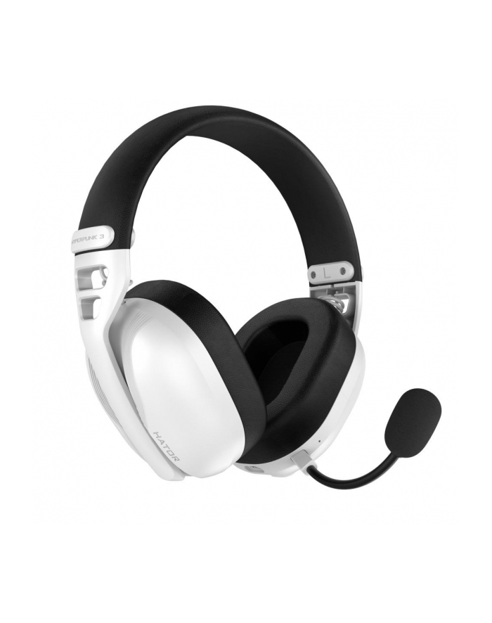 Słuchawki z mikrofonem Hator HYPERPUNK 3 ESH16 Gaming bezprzewodowe Bluetooth + RF 2.4GHz Hi-Res ANC białe główny