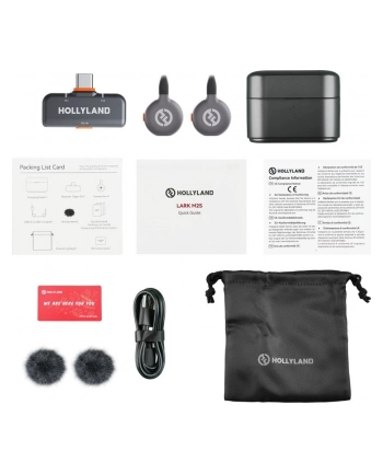 Hollyland LARK M2S Duo Wireless Lavalier Microphone with USB-C Plug (Duo, Space Gray)*