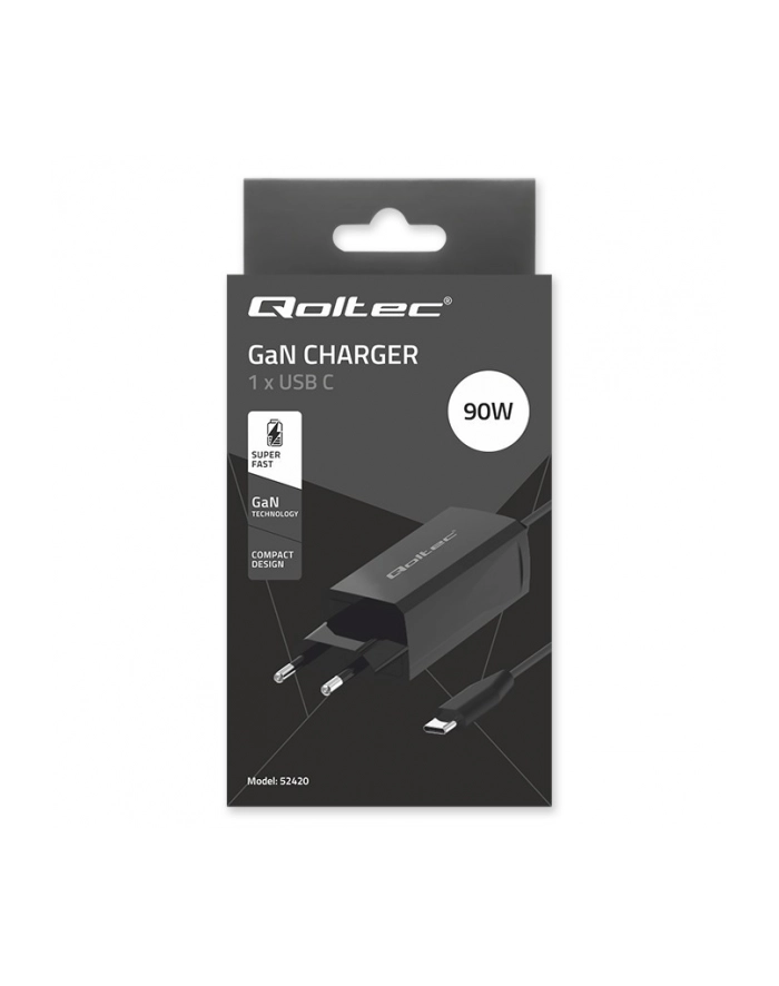 qoltec Ładowarka sieciowa 90W GaN | 5-20V | 3-4.5A | USB-C 3.1 główny