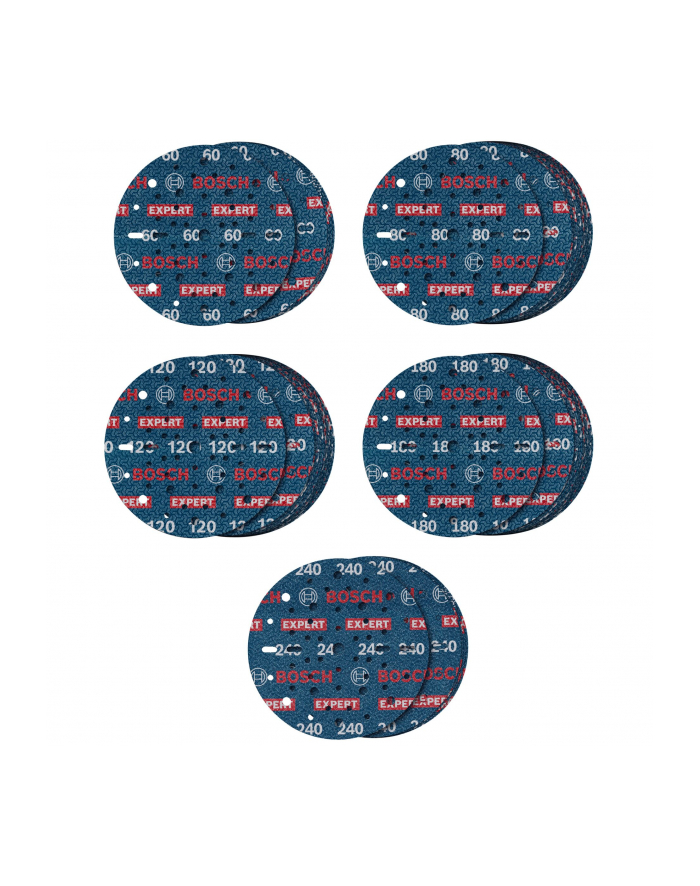 Bosch EXPERT O780 Foil Sanding Disc Set G60/80/120/180/240 2608902470 główny