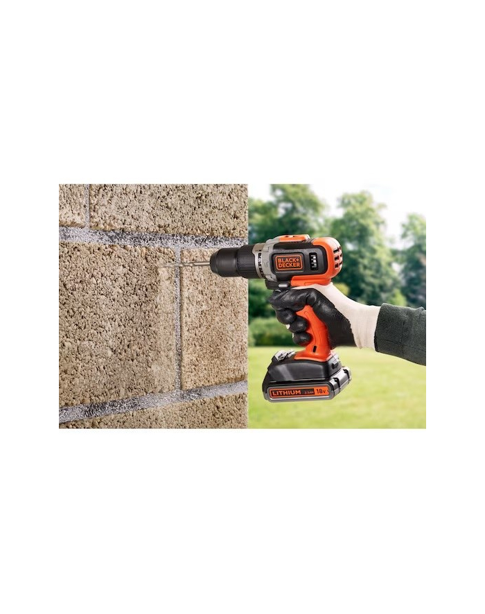 Akumulatorowa wiertarko-wkrętarka udarowa Black&Decker BCD003MEM2K - 2 akumulatory 18V/1x2.0+1x4.0Ah + walizka główny