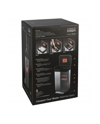 Joseph Joseph Titan Kosz Na Śmieci 30 L System Zgniatania Śmieci Czarny Stal Nierdzewna Btrzy (30030)