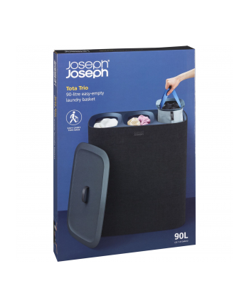 Joseph Joseph  Kosz na pranie potrójny Tota 90 L Czarny