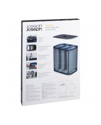 Joseph Joseph  Kosz na pranie potrójny Tota 90 L Czarny