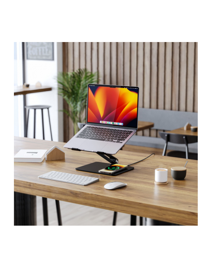 Alogic Elite Aluminum Laptop Stand Wireless Charger Black główny
