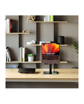 Alogic Elite Aluminum Laptop Stand Wireless Charger Black