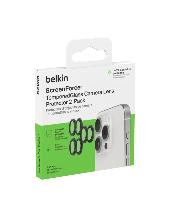 1x2 Belkin Kameralinsenschutz TempGlass iPhone 15Pro/15ProMax główny