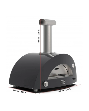 Alfa Forni Moderno 3 Pizze Hybrid Schiefer Grau