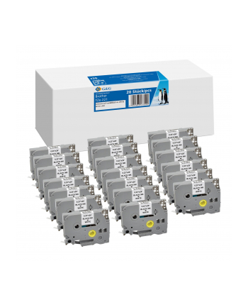 20x G'amp;G Schriftband 9mm x 8m sw- ws komp. m. Bczerwonyher TZe-221