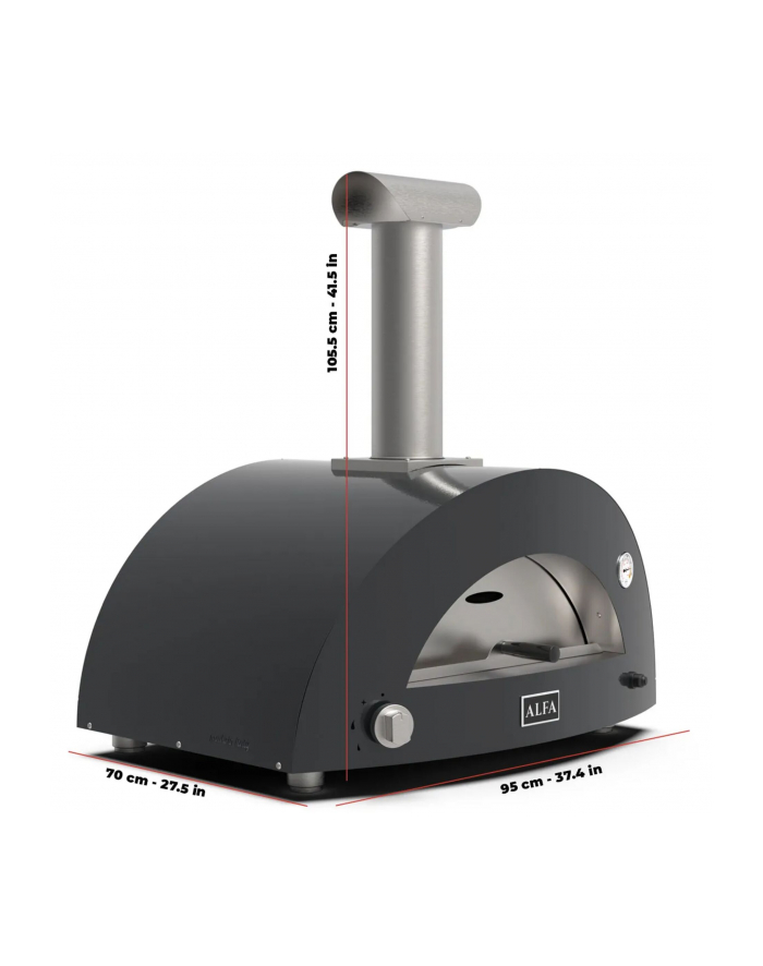 Alfa Forni Moderno 2 Pizze Hybrid-Pizzaofen Ardesia Grey główny
