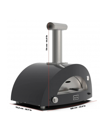 Alfa Forni Moderno 3 Pizze Hybrid Schiefer Grau