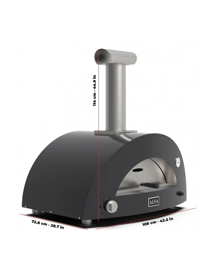 Alfa Forni Moderno 3 Pizze Hybrid Schiefer Grau główny