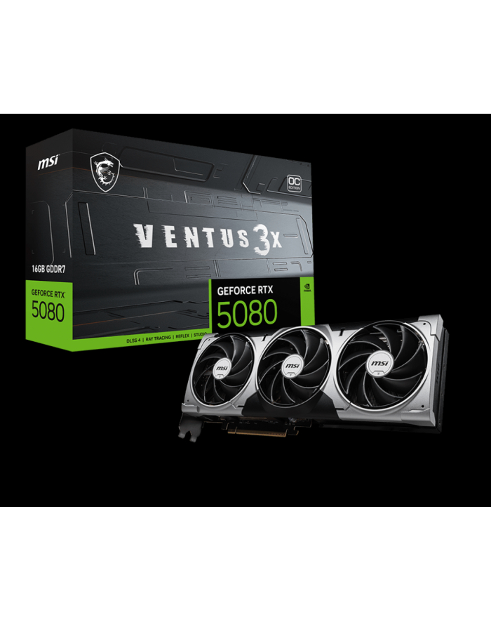 msi Karta graficzna GeForce RTX 5080 VENTUS 3X OC 16G GDDR7 256bit DP/HDMI główny