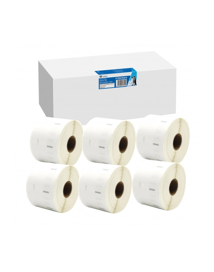 6x G'amp;G Etiketten 32mm x 57mm sw- komp. m. Dymo 11354/ s0722540 główny