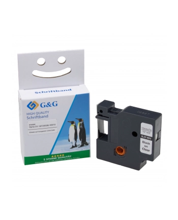 G'amp;G Schriftband 12mm x7m sw-tr. Komp. m. Dymo D1/ 45010/ S072050