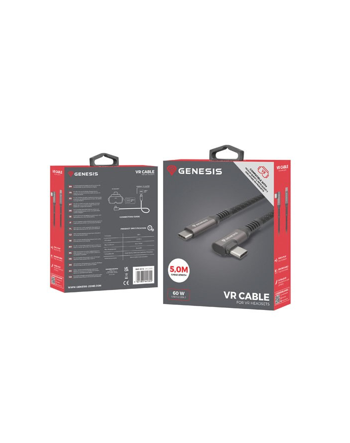 natec Kabel USB-C M/M 3.2 GEN 2 5M 10GB/S PD60W VR główny