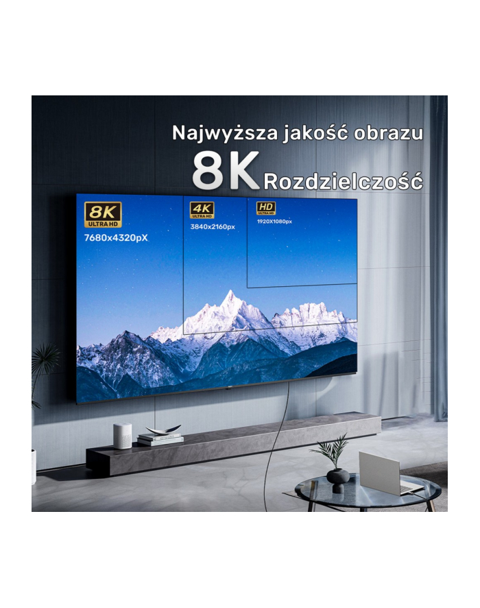 unitek Kabel optyczny HDMI 2.1 AOC 8K 120Hz 5m, C11085GY03-5M główny