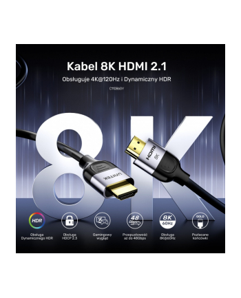 unitek Kabel HDMI 2.1 8K 60Hz 3m, C11086GY01-3M