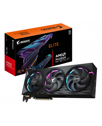 gigabyte Karta graficzna Radeon RX 9070 XT AORUS ELITE 16GB GDDR6 256bit DP/HDMI