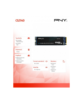 pny Dysk SSD 512GB CS2140 M.2 2280 PCIe BULK nr 2