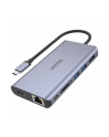 unitek HUB USB-C 2x USB 3.1, HDMI 2.0, DP 1.4, RJ45, SD, PD 100W, D1056A - nr 1