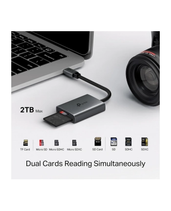 tp-link Adapter   USB Type-C to SD ' microSD 4.0                 SPEC: 1 × USB-C Connector,1 × SD + 1 × microSD(support UHS-II 312MBps) Port   FEATURE