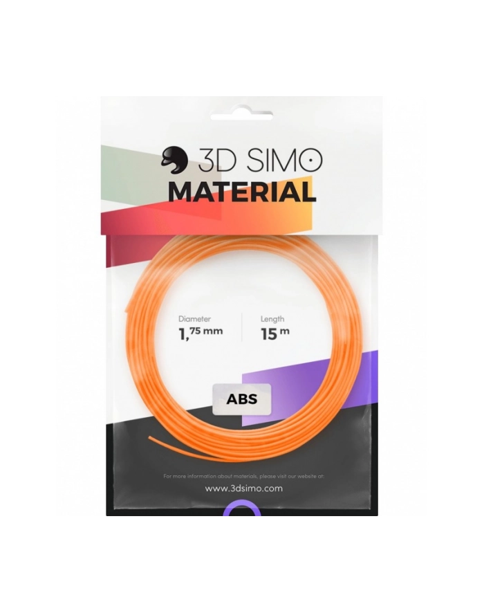 3Dsimo Filament ABS 3x5m Pomarańczowy Czarny Biały G3D3009 główny
