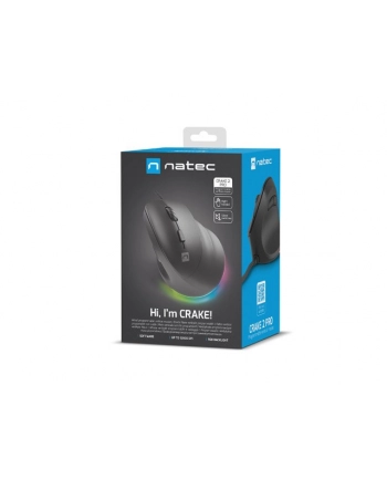 natec Mysz wertykalna CRAKE 2 PRO 128000DPI optyczna czarna