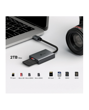 tp-link Adapter USB Type-C to SD ' microSD 3.0                   SPEC: 1 × USB-C Connector,1 × SD + 1 × microSD(TF) up to 200MBps Port         FEATURE