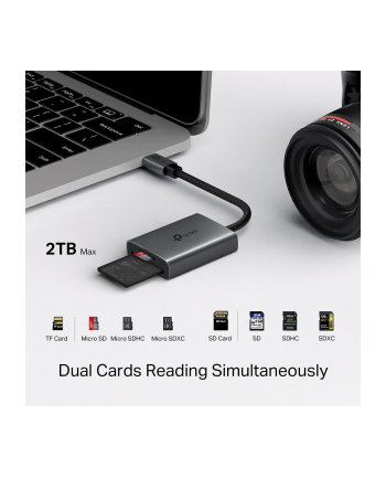 tp-link Adapter   USB Type-C to SD ' microSD 4.0                 SPEC: 1 × USB-C Connector,1 × SD + 1 × microSD(support UHS-II 312MBps) Port   FEATURE nr 1