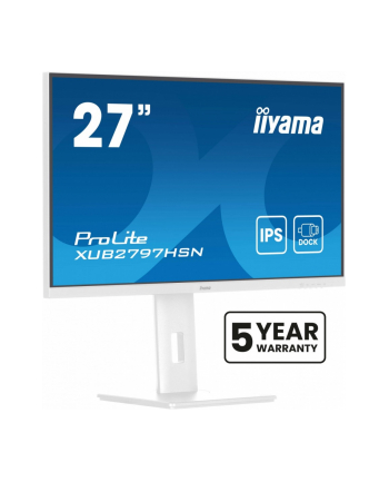 iiyama Monitor 27 '' XUB2797HSN-W2 IPS,FHD,USB-C Dock,HAS,300cd,1ms,sRGB99%,100Hz,HDMI,DP-out,USBx4,RJ45,2x2W/5y/